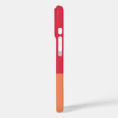 Coques Case-Mate iPhone Monogramme couleur bloc rose foncé et orange (Verso / Gauche)
