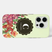 Coques Case-Mate iPhone Monogramme Couleur Chaude Floral Printemps fleuris (Verso (horizontal))