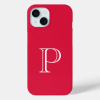 Monogramme couleur solide rouge Crimson initial