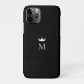 Coques Case-Mate iPhone Monogramme Couronne noir et blanc (Dos)