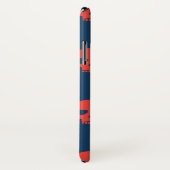 Coques Case-Mate iPhone Monogramme. Crânes rouges et blancs modernes. (Dos/Droite)