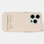 Coques Case-Mate iPhone Monogramme Crème minimale moderne (Verso (horizontal))
