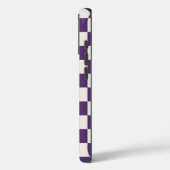 Coques Case-Mate iPhone Monogramme crème violette À damiers Motif (Verso / Gauche)