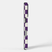 Coques Case-Mate iPhone Monogramme crème violette À damiers Motif (Verso / Droite)