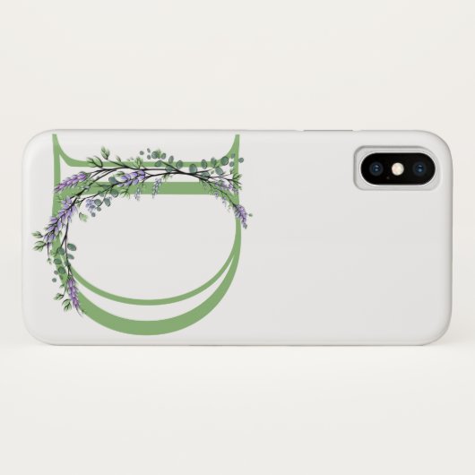 Coques Case-Mate iPhone Monogramme D Lavande Eucalyptus (Dos (Horizontal))