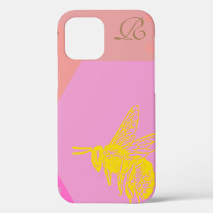 Case-Mate iPhone Case Monogramme d'abeille jaune moderne Coque-Mate coqu