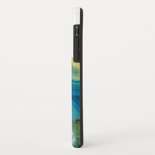 Coques Case-Mate iPhone Monogramme d'agate bleu Cool pierre de marbre Abst (Dos/Gauche)