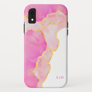 Case-Mate iPhone Case Monogramme d'Agate de marbre d'huile rose pour fil