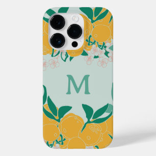 Coque Pour iPhone 14 Pro Monogramme d'agrumes botaniques lumineux
