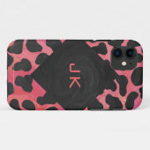 Coques Case-Mate iPhone Monogramme Dalmatien Noir et Rouge (Dos (Horizontal))