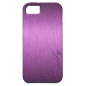 Coques Case-Mate iPhone Monogramme d'aluminium brossé violet métallique (Dos)