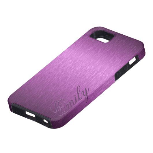 Coques Case-Mate iPhone Monogramme d'aluminium brossé violet métallique (Bas)