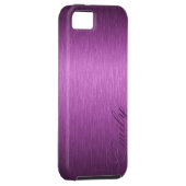 Coques Case-Mate iPhone Monogramme d'aluminium brossé violet métallique (Dos/Droit)