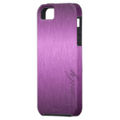 Coques Case-Mate iPhone Monogramme d'aluminium brossé violet métallique (Dos gauche)