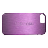 Coques Case-Mate iPhone Monogramme d'aluminium brossé violet métallique (Dos (Horizontal))