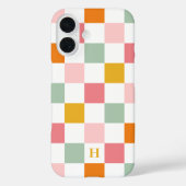 Coques Case-Mate iPhone Monogramme damier coloré (Verso)