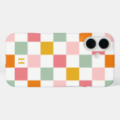 Coques Case-Mate iPhone Monogramme damier coloré (Verso (horizontal))
