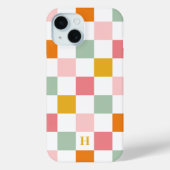 Coques Case-Mate iPhone Monogramme damier coloré (Verso)