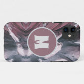 Coques Case-Mate iPhone Monogramme d'ananas argenté unique Abstrait (Dos (Horizontal))