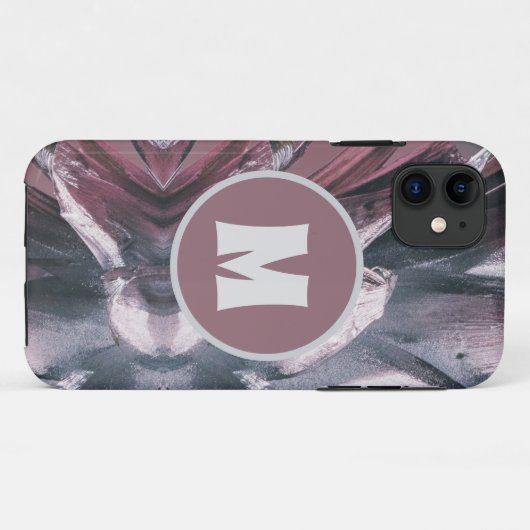 Coques Case-Mate iPhone Monogramme d'ananas argenté unique Abstrait (Dos (Horizontal))