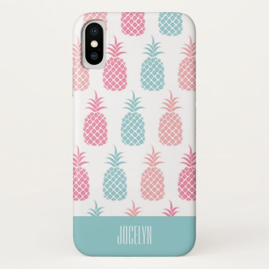 Coques Case-Mate iPhone Monogramme d'ananas tropical moderne (Dos)
