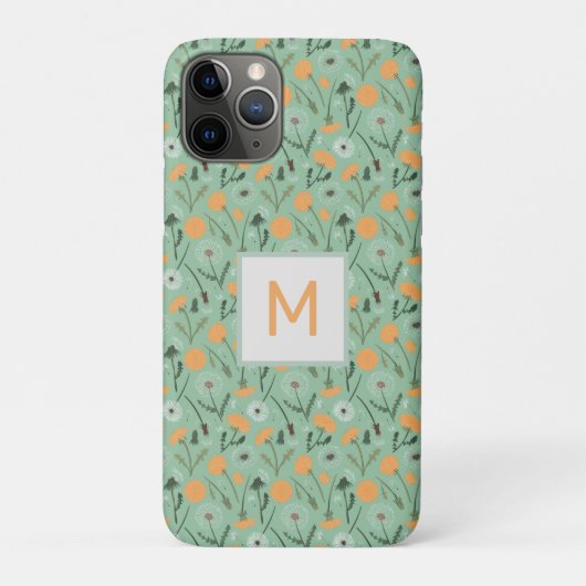 Coques Case-Mate iPhone Monogramme Dandelion Fleurs Orange Floral (Dos)