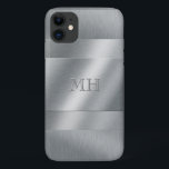 Etui iPhone Case-Mate Monogramme d'apparence métallique brossé Cool<br><div class="desc">Cool,  élégant et minimaliste coque smartphone en métal brossé,  vous pouvez ajouter vos initiales à qui ressemblera un effet gravé.</div>