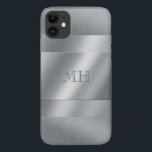 Etui iPhone Case-Mate Monogramme d'apparence métallique brossé Cool<br><div class="desc">Cool,  élégant et minimaliste coque smartphone en métal brossé,  vous pouvez ajouter vos initiales à qui ressemblera un effet gravé.</div>