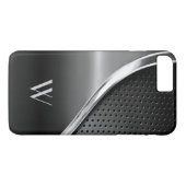 Coques Case-Mate iPhone Monogramme d'apparence métallique moderne (Dos (Horizontal))