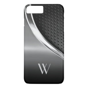 Coques Pour iPhone Monogramme d'apparence métallique moderne