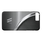 Coques Case-Mate iPhone Monogramme d'apparence métallique moderne (Dos (Horizontal))