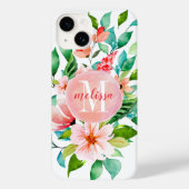 Coques Case-Mate iPhone Monogramme d'aquarelle florale Paradise (Verso)