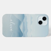 Coques Case-Mate iPhone Monogramme d'aquarelle moderne et élégant (Verso (horizontal))