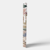 Coques Case-Mate iPhone Monogramme d'aquarelle rose rose-rose rustique (Verso / Droite)