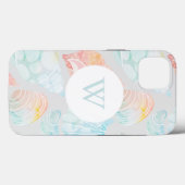 Coques Case-Mate iPhone Monogramme d'aquarelle Shell (Verso (horizontal))