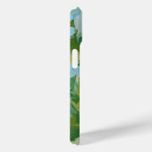 Coques Case-Mate iPhone Monogramme d'art Abstrait vert Nom personnalisé (Verso / Droite)
