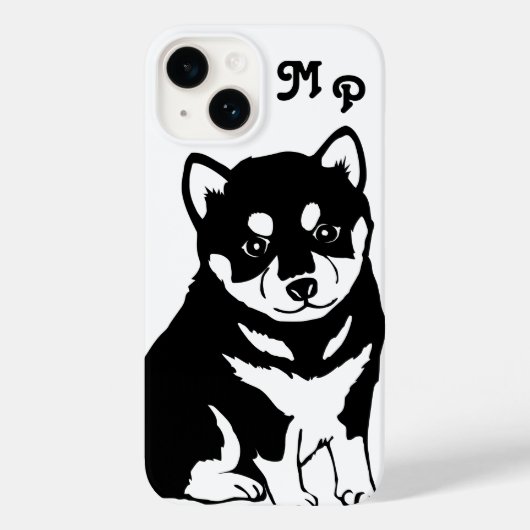 Coques Case-Mate iPhone Monogramme d'art chiot Shiba Inu (Verso)
