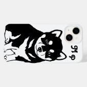Coques Case-Mate iPhone Monogramme d'art chiot Shiba Inu (Verso (horizontal))