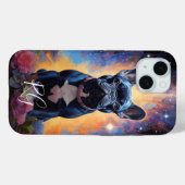 Coques Case-Mate iPhone Monogramme d'art de Buldog en France (Verso (horizontal))