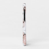 Coques Case-Mate iPhone Monogramme d'art de fleurs roses aquarelle (Dos/Gauche)