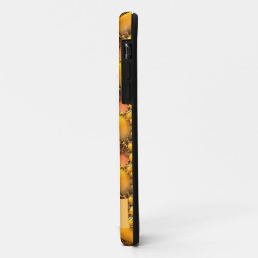 Coques Case-Mate iPhone Monogramme d'art fractal jaune peigne (Dos/Gauche)