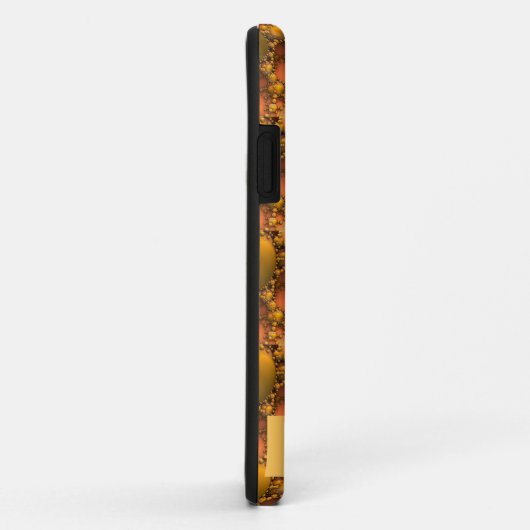 Coques Case-Mate iPhone Monogramme d'art fractal jaune peigne (Dos/Droite)
