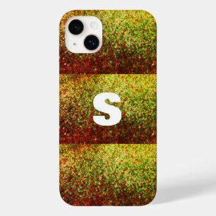 Coque Pour iPhone 14 Plus Monogramme d'art or jaune ombre