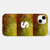 Coques Case-Mate iPhone Monogramme d'art or jaune ombre (Verso (horizontal))