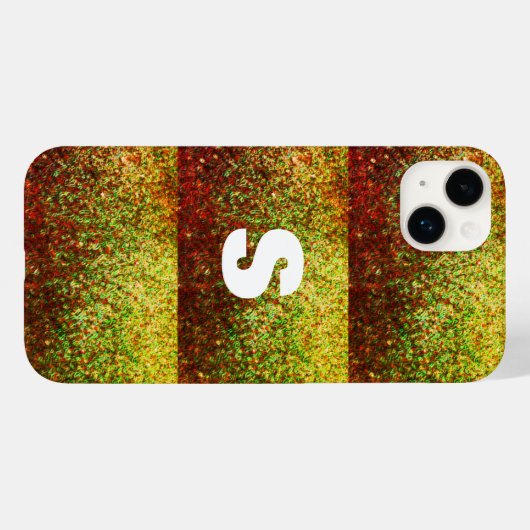 Coques Case-Mate iPhone Monogramme d'art or jaune ombre (Verso (horizontal))