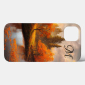 Coques Case-Mate iPhone Monogramme d'automne (Verso (horizontal))