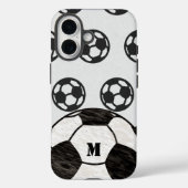 Coques Case-Mate iPhone Monogramme de balle de soccer soufflé (Verso)