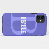 Coques Case-Mate iPhone Monogramme de beagle (Dos (Horizontal))