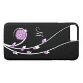 Coques Case-Mate iPhone Monogramme de bijou en strass violet clinquant (Dos (Horizontal))