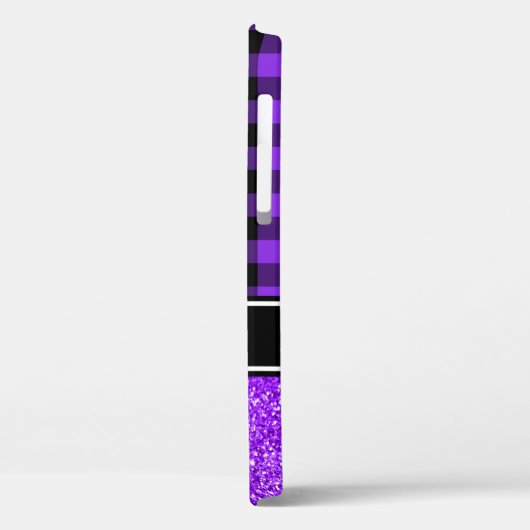 Coques Case-Mate iPhone Monogramme de bison à Parties scintillant noire et (Verso / Gauche)